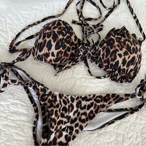 SHEIN Cheetah Bikini Top & Bottom